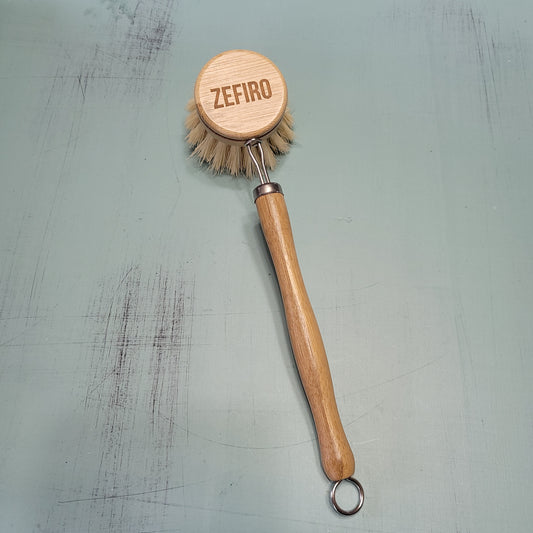 Bamboo Long Handle Dish Scrubber