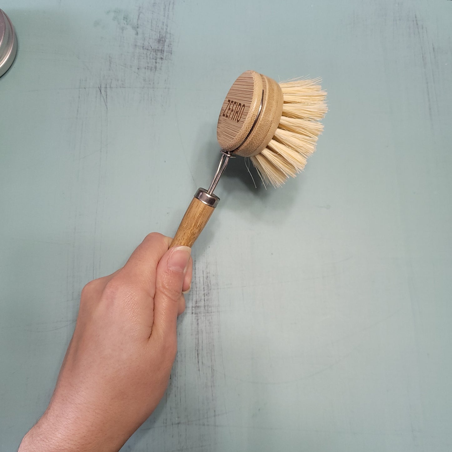 Bamboo Long Handle Dish Scrubber