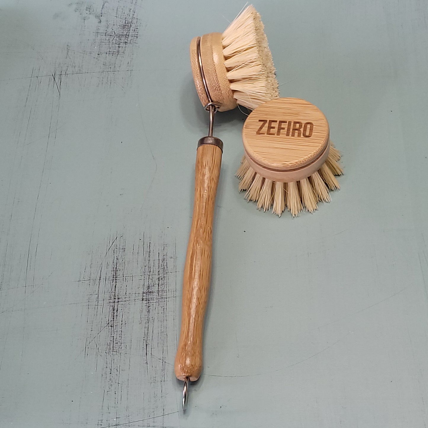Bamboo Long Handle Dish Scrubber