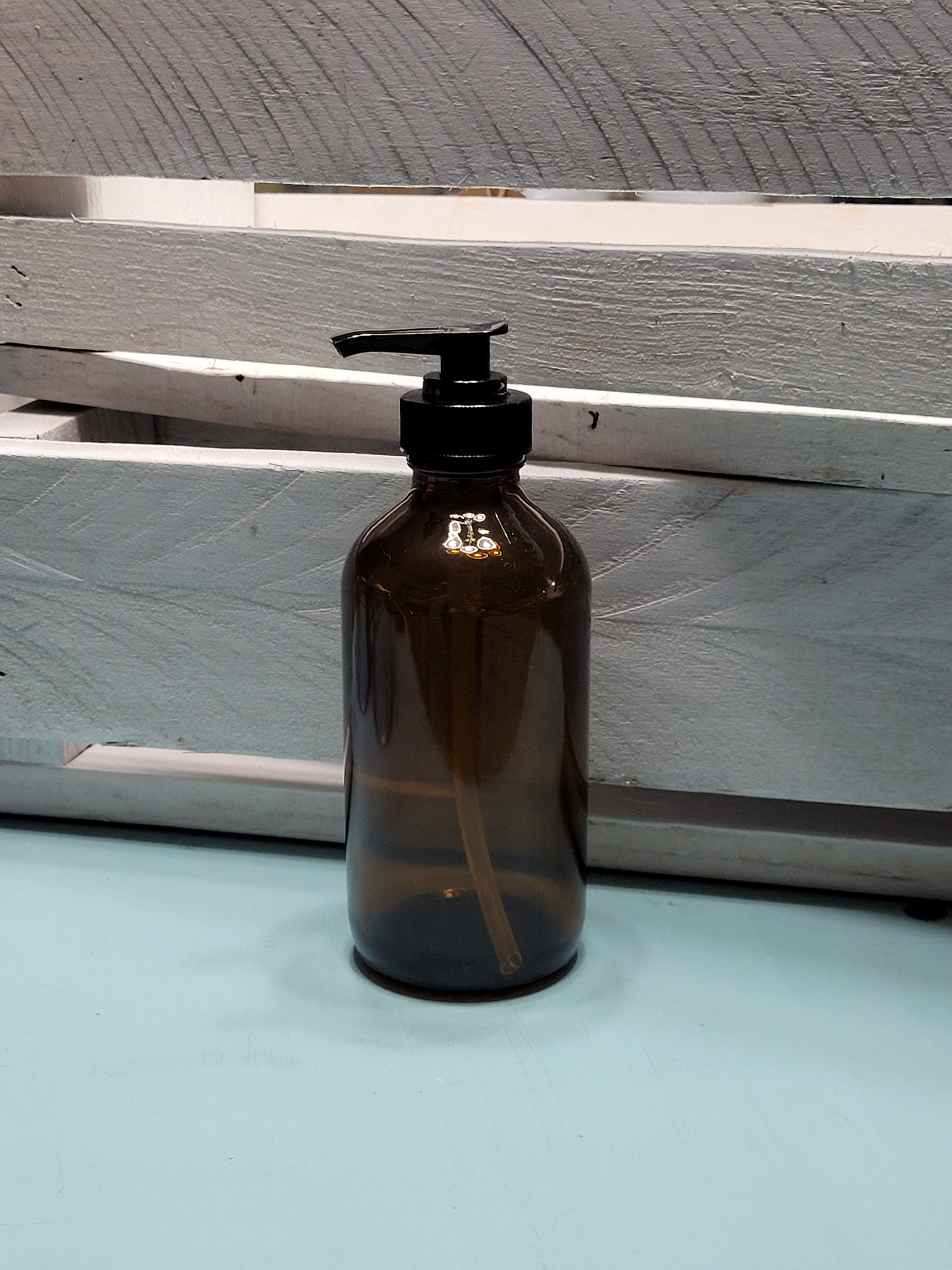 8 Ounce Amber Glass Bottle with Pump